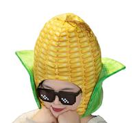 Genérico Disfraz De Sombrero De De Maíz: Divertido Sombrero De Maíz Hecho De Felpa, Sombrro De Comida Creativo Para Adultos Y Niños, Diseño Realista De Cabeza De Maiíz, Gorro Suave | Para De Cos