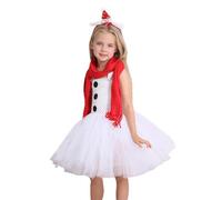 Generico Disfraz de tutú de muñeco de nieve para niñas, disfraz de muñeco de nieve para niña, disfraz Olaf con bufandas y tocado, disfraces de cosplay Olaf para niñas