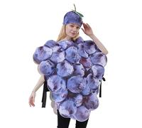 Genérico Disfraz De Uva Para Adultos | Conjunto Morado De Uvas Con Sombrero Para Halloween | Traje Para Hombres Y Mujeres De Fiesta Carnaval Teatro Obra | Halloween