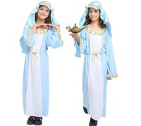 Genérico Disfraz de Virgen María Clásica para niña Disfraz Infantil Santa María, belén, Carnaval, Navidad, Disfraz de Navidad