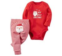 Genérico Disfraz Elfo Niño Niña,Disfraces Navidad Bebe Recién Nacido Mono + Pantalones Disfraz Papa Noel Bebe Mi primera Navidad (02 Rojo, 3-6 meses)