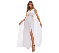 Genérico Disfraz Griego Mujer Vestido Blanco De Atenea Diosa Griega Con Detalles Clásicos Traje De La Antigua Grecia Para Fiesta Temática Y Cosplay Disfraz Mujer Carnaval