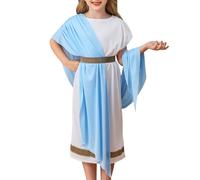 Genérico Disfraz Griego Niño Traje Toga Blanca Mitología Romana Carnaval Actuación Cosplay Elegante Infantil Niños Niñas 5 A 14 Años Disfraz Griego Infantil Regalo Niño