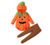 Genérico Disfraz Halloween Bebe, Disfraz Calabaza Bebé, Niña Niño Halloween Lindos Calabaza Traje De Ropa Nacido Calabazas 0-24 Meses Ropa Suéter Conjunto De Traje Mono Con Capucha Para Recien
