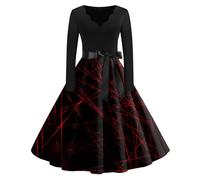 Genérico Disfraz Halloween Mujer Disfraz Novia Cadaver Vestido Vintage Estampado Vestidos De Vampiro De Fiesta Vestidos con Estampado Vestido Gótico De Cóctel Gris XXL