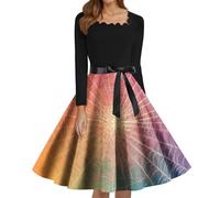 Genérico Disfraz Halloween Mujer Disfraz Novia Cadaver Vestidos De Halloween Carnaval Vestido Vintage Estampado Causal Vestidos De Vampiro Vestido Gótico De Noche Rosa Fuerte XXL