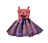 Genérico Disfraz Halloween NiñA 13-14 AñOs - Robe tutu d'Halloween pour filles avec lumières LED, tenue de fête cosplay citrouille pour tout-petits, spectacle festif, vacances