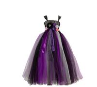 Genérico Disfraz Halloween Niña Bruja, Vestido Largo Tutú De Halloween para Niñas Vestido De Bruja Hecho A Mano Vestidos Largos