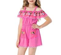 Genérico Disfraz Halloween Niños Mono De Estilo Mexicano Fuera Del Hombro Para Niñas Día De Los Muertos Con Rosas Disfraz Elegante Para Fiesta Niños 3 A 12 Años
