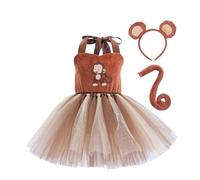 Genérico Disfraz Hallowen Niña, El Vestido De Malla del Tutú del Vestido De Las Muchachas De Custome De Halloween del Niño con La Cola 3Pcs De Headwear Fija Funcionamiento