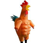 Genérico Disfraz Inflable De Pollo,Ropa De Cosplay Divertida | Disfraz De Pollo Para Halloween Con Diseño Músculos Abdominales - Para Actuaciones Eventos Carnaval Navidad Adultos Hombres Jóvenes