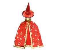 Genérico Disfraz Mago Niño Disfraz Maga Niña Capa de Mago para Niños Capa con Sombrero Party capa y Sombrero mago Niño para Halloween Cosplay Carnaval