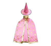 Genérico Disfraz Mago Niño Disfraz Maga Niña Capa de Mago para Niños Capa con Sombrero Party capa y Sombrero mago Niño para Halloween Cosplay Carnaval