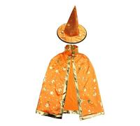 Genérico Disfraz Mago Niño Disfraz Maga Niña Capa de Mago para Niños Capa con Sombrero Party capa y Sombrero mago Niño para Halloween Cosplay Carnaval