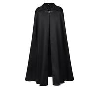 Genérico Disfraz Medieval Hombre Capa Gótica Oscura Retro Adulto Para Disfraces Y Eventos Elegantes Disfraz Medieval Hombre Tenebroso Con Broche De Plata Y Vuelo Amplio Para Looks De Conde Drácula