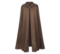 Genérico Disfraz Medieval Hombre Capa Gótica Oscura Retro Adulto Para Disfraces Y Eventos Elegantes Disfraz Medieval Hombre Tenebroso Con Broche De Plata Y Vuelo Amplio Para Looks De Conde Drácula