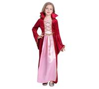 Genérico Disfraz Medieval Niña Bruja Reina. Traje De Cosplay De Vampiro Para Niños. Ropa Corte Para Halloween Y Fiestas. Disfraz Carnaval Soberana Oscura