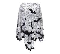 Genérico Disfraz Mujer Carnaval Capa Esqueleto Encaje Gótico Poncho Halloween Disfraces Medieval Bruja Accesorio Elegante Para Fiesta Temática De Noche Y Eventos De Miedo.