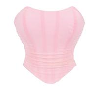 Genérico Disfraz Mujer Carnaval Corset Malla Encaje Hombros Descubiertos Espalda Cordones Corto Retro Sexy Para Fiesta De Disfraces Y Noche Loca.