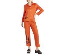Genérico Disfraz Mujer Carnaval Mono Naranja De Presidiaria Con Número De Prisión Para Halloween Y Actuaciones Escénicas Disfraz De Reclusa Con Cierre De Botones Y Rayas Blancas Femenino Talla Única