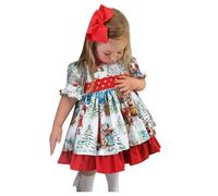 Genérico Disfraz Navidad Bebe NiñA,Vestido De Dibujos Animados Encaje Bebé Impreso Princesa Navidad NiñAs Santa NiñO NiñAs Vestido Y Falda