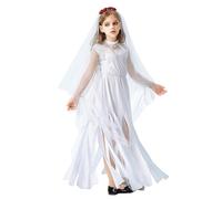 Genérico Disfraz Niño Halloween Novia Fantasma Oscura. Traje De Vampira Y Bruja Para Niñas De 3 A 12 Años. Ropa Cosplay Diablesa Para Halloween. Vestuario Carnaval Gótico Elegante