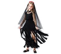 Genérico Disfraz Niño Halloween Novia Fantasma Oscura. Traje De Vampira Y Bruja Para Niñas De 3 A 12 Años. Ropa Cosplay Diablesa Para Halloween. Vestuario Carnaval Gótico Elegante