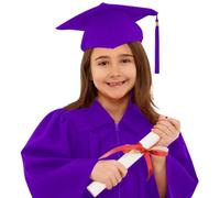 Genérico Disfraz Niño Halloween Toga Y Birrete De Graduación. Traje Académico Formal Con Solapa Para Niños. Ropa De Ceremonia Fin Curso. Disfraz Carnaval Estudiante