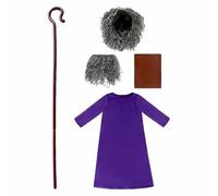 Genérico Disfraz Niño Pastor Hebreo San José Traje Infantil Completo con Túnica Pañuelo Cabeza y Cinturón Ideal para Representaciones Navideñas