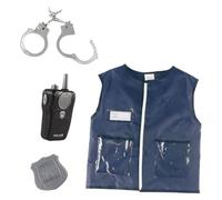 Genérico Disfraz Policia Niño con Equipo de Policía, Chaleco, Walkie Talkie, Placa Policial, Juego de Rol Traje De Policía Disfraces para Carnaval Halloween Para Niños Pequeños