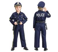 Genérico Disfraz Policia Niño Kit Completo De Disfraz De Policía Para Niños Con Accesorios Y Traje Cosplay Ideal Para Fiestas Disfraces Actuaciones Escolares Y Juegos Rol Regalo Niño 3 12 Años