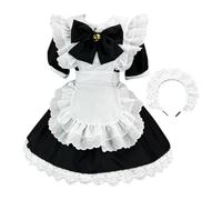 Genérico Disfraz Sirvienta Para Mujeres - Ropa De Mujer Monada Y Elegante Con Encaje - Disfraz De Criada Cosplay Con Delantal,De Halloween Chicas Interior Y Exterior Escuela Hogar Jardín Patio