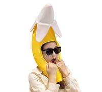 Genérico Disfraz Sombrero Banana - 67x26cm Gorro Peluche Fruta | Atúendo Tropical | Tela Nylon Amarilla Suave, Relleno Algodón PP | Gorra Extragrande, Accesorio Divertido para Adultos Jóvenes