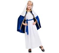 Genérico Disfraz Virgen María Infantil, Disfraz Virgen María Niña, Traje Belén Navidad, Disfraces para Carnaval y Halloween