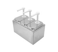 Genérico Dispensador de condimentos con Bomba de Jarabe de Acero Inoxidable de 2L, dispensador de Salsa, Adecuado for Miel, Leche y Chocolate(2L Triple Pump)