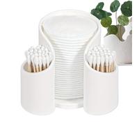 Genérico Dispensador De Soporte De QTIPS - Caso De Dispensador De Escritorio De Viaje | Baño De Taza De Dispensador De | Caja De Almacenamiento De Algodón | Organizador De Maquillaje De