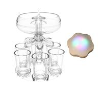 Genérico Dispensador De Vino Acrílico - Dispensador De Chupitos Para | Dispensadors De Alcohol Acrílico, Para Vino Y Vinos Tinto, Adecuado Para Y Reuniones, Botellero Con Seis Copas