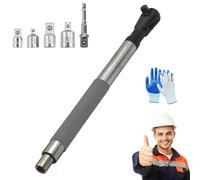 Genérico Displaced Extension Ratchet, Offset Extension Wrench Impact, Manual/Electric/Pneumatic Impact Extension Ratchet for Tight Spaces, Compatible with 1/2" Sockets (With Socket Set)
