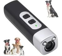 Genérico Dispositivo Antiladridos para Perros Dispositivo Ultrasónico Portátil, Linterna Led Y Pantalla, Dispositivo De Entrenamiento De Perro Portátil,Recargable Detener Ladridos (Negro)