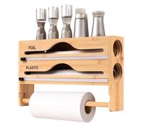 Genérico Distributeur de Papier Alimentaire avec Coupeur, Organisateur de Rangement Culinaire avec 13.86x8.27x2,76 pouces-Rouleau, Support Murale pour Rangement Cuisine Tiroir Armoire Papier Cuisson