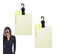 Genérico Dive Slate - 18.5x15x0.3cm Underwater Writing Board | ABS Glow in Dark Scuɓa Notebook Pencil Clip Snorkeling Diving Communication Tool Waterproof Dive Gear 1/2 Pack