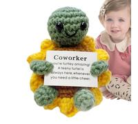 Genérico Divertida Tortuga De Crochet, Tortuga De Crochet con Mensajes Positivos, Peluche Suave Animal Motivador para Cumpleaños De Novio Graduación Enfermera Maestro Regalo