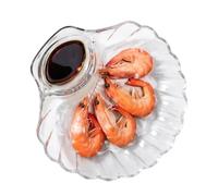 Genérico Divided Dumpling Serving Dish - Transparent Plate With Saucer