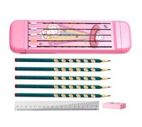 Genérico Divided Pencil Box, Crayon Storage Box, Student Pencil Case, Kids Pencil Storage, Pencil Box for School, Hard Pencil Case, Stationery Organizer for Kids, Kids Pencil Box with Ruler