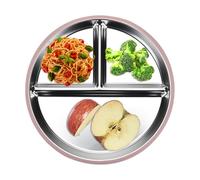 Genérico Divided Serving Tray - Metal Dishes for Kids | Non Stick Portion Control with Robust Steel & Matte Texture for, Camping, Daily Meals, Travel and Professional Utility