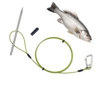 Genérico Diving Stringer - 7.87in Fish Needle | Stainless SteelFishing Line String with Carabiner | Heavy Duty Clip Rope For Scuba Diving Kayaking, Rubber Protective Sheath