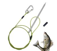 Genérico Diving Stringer - 7.87in Fish Needle | Stainless SteelFishing Line String with Carabiner | Heavy Duty Clip Rope For Scuba Diving Kayaking, Rubber Protective Sheath