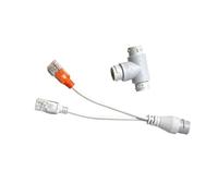 Genérico Divisor PoE 2 en 1, conector de cableado de red, conector RJ45 de tres vías, cable PoE for cámara de seguridad IP(2 Pieces)