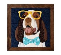 Genérico DIY Animal Fabric Art Painting Kit, No Sewing with Frame