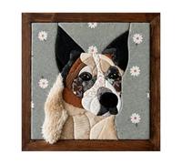 Genérico DIY Animal Fabric Art Painting Kit, No Sewing with Frame
